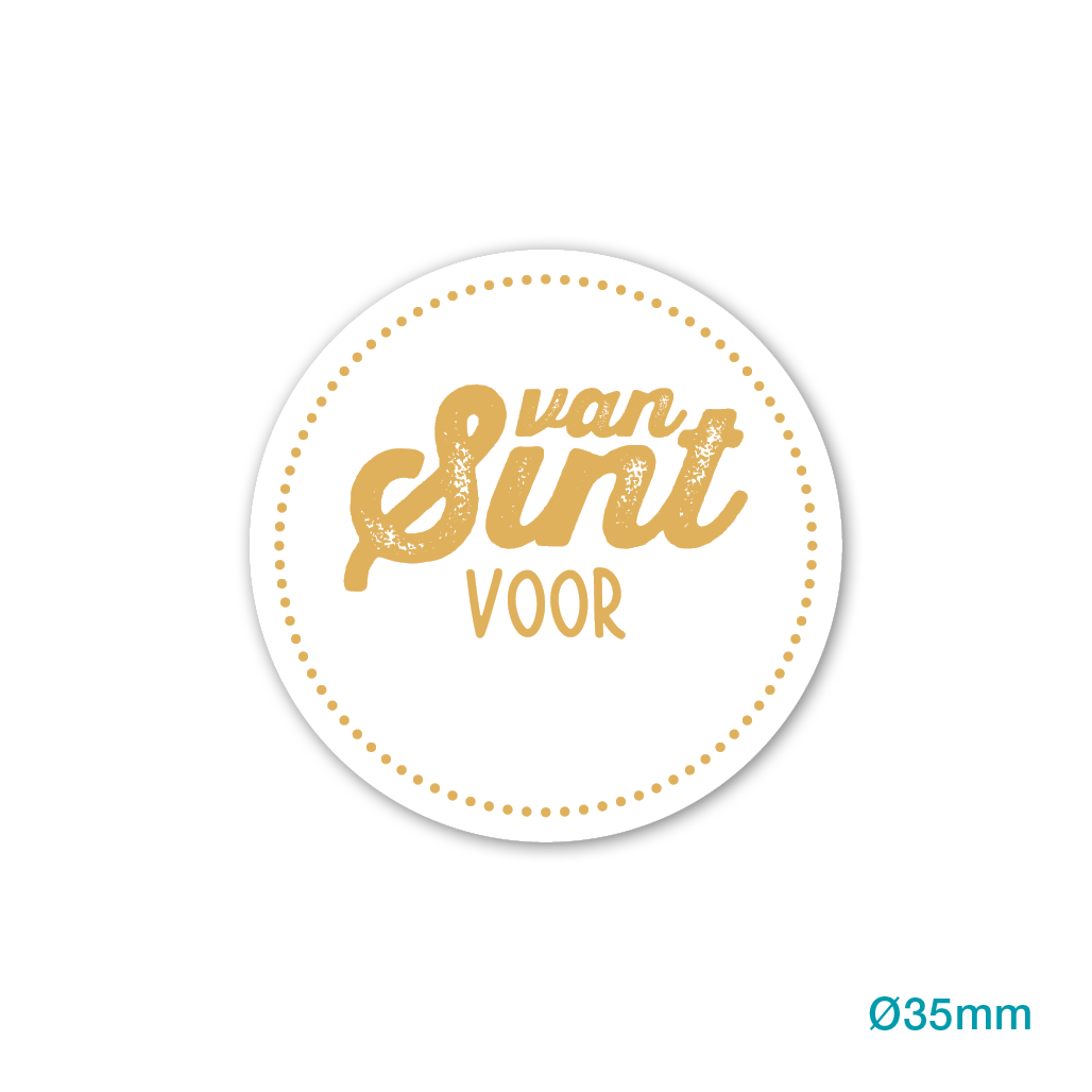 Etiket sticker sinterkaas wit met goud