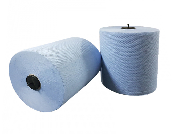 Blauwe poetsrollen 