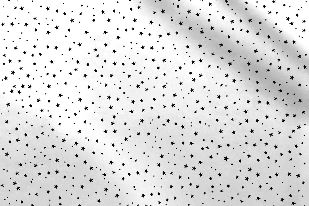 zijdevloei stars & dots zwart