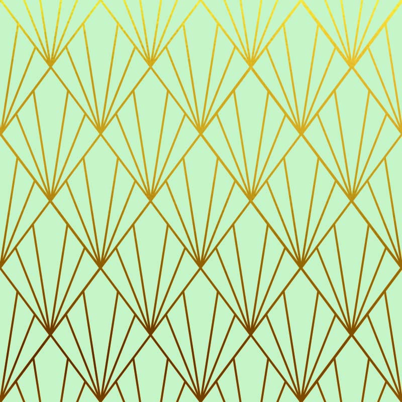 inpakpapier waaier mint goud