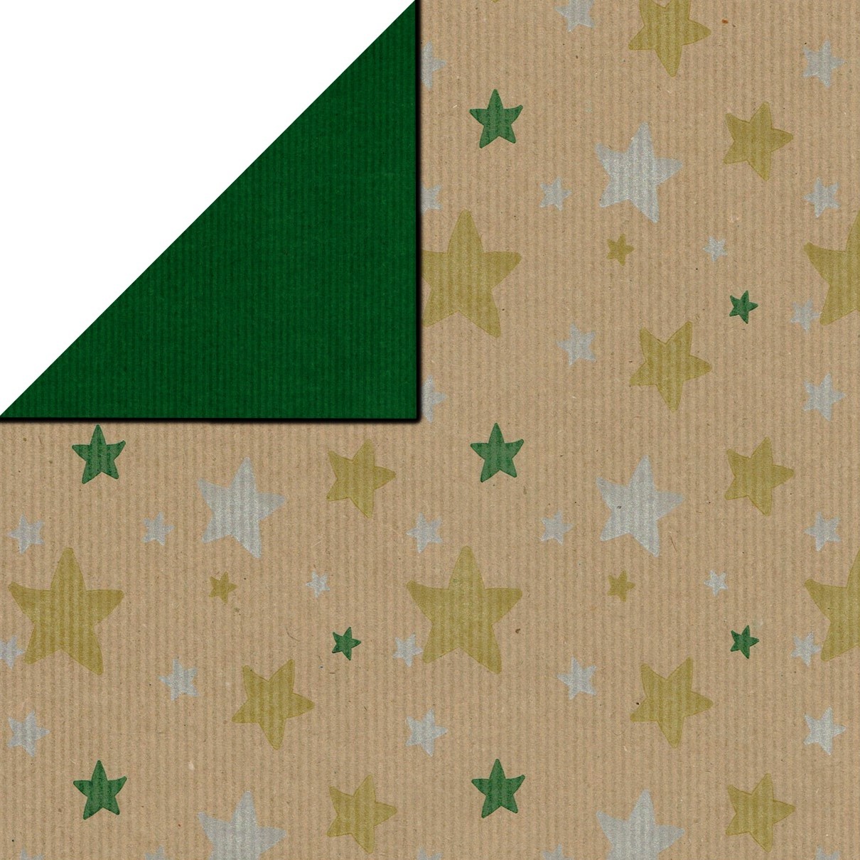 Inpakpapier Kerststerren goud
