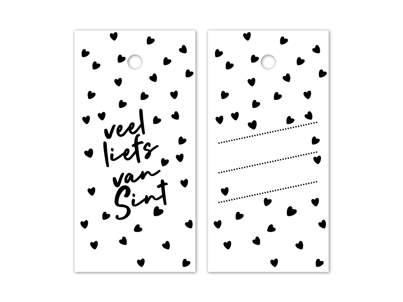 hangkaartjes labels veel liefs van sint
